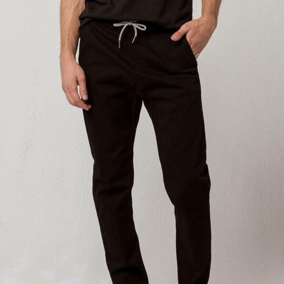 men's black chino joggers